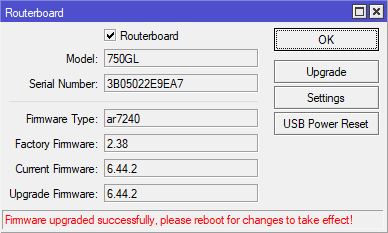 Aktualizace RouterOS firmware