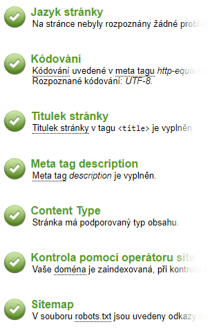 Seznam.cz kontrola webu